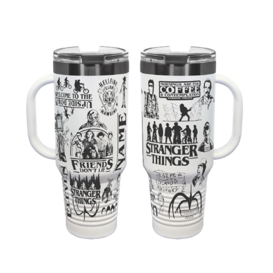40oz Ghost Black Stranger Things Tumbler