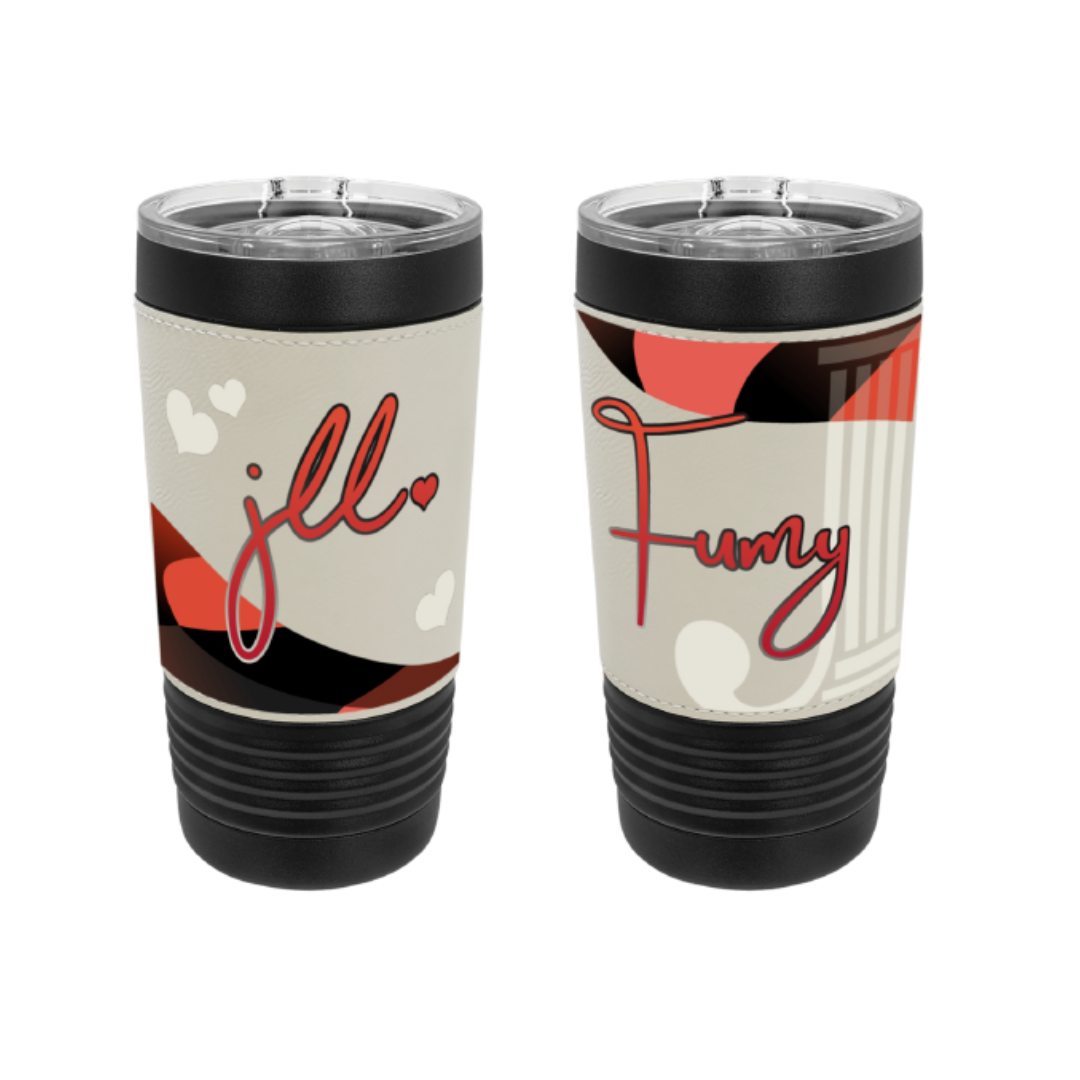 Junior League of Lafayette -Exclusive Geometric Pattern 20oz Black/White Tumbler