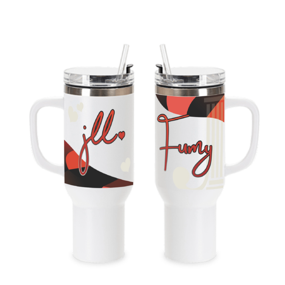Junior League of Lafayette -Exclusive Geometric Pattern 40oz White Tumbler