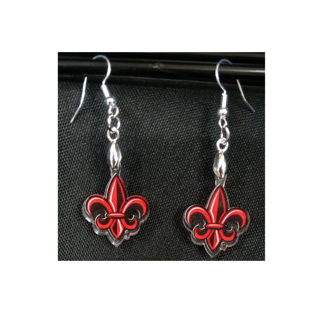 UL Fleur De Lis Acrylic Earrings