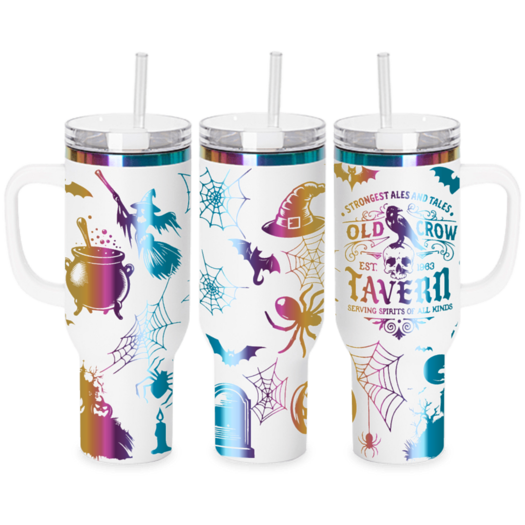 40oz Halloween Rainbow Engraved Tumblers