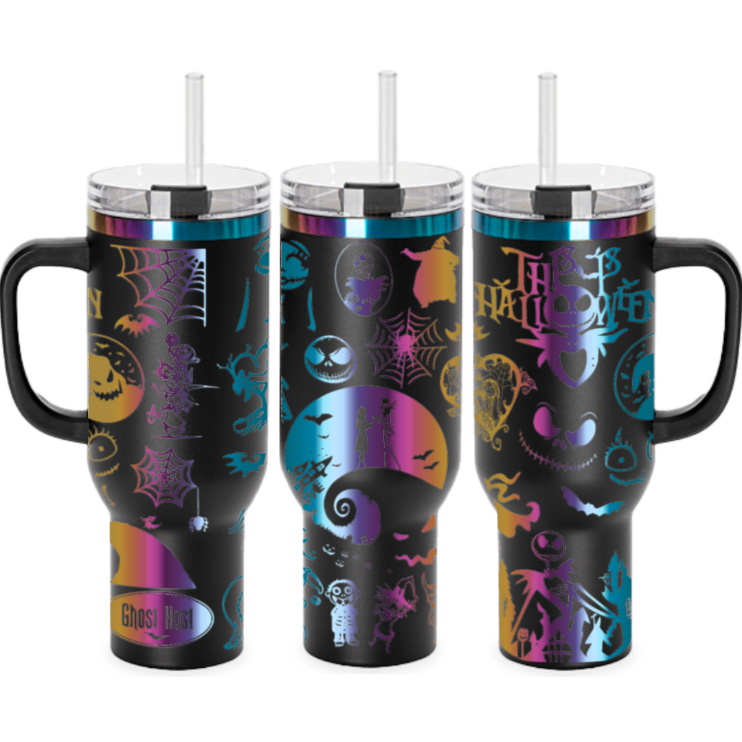 40oz Halloween Rainbow Engraved Tumblers