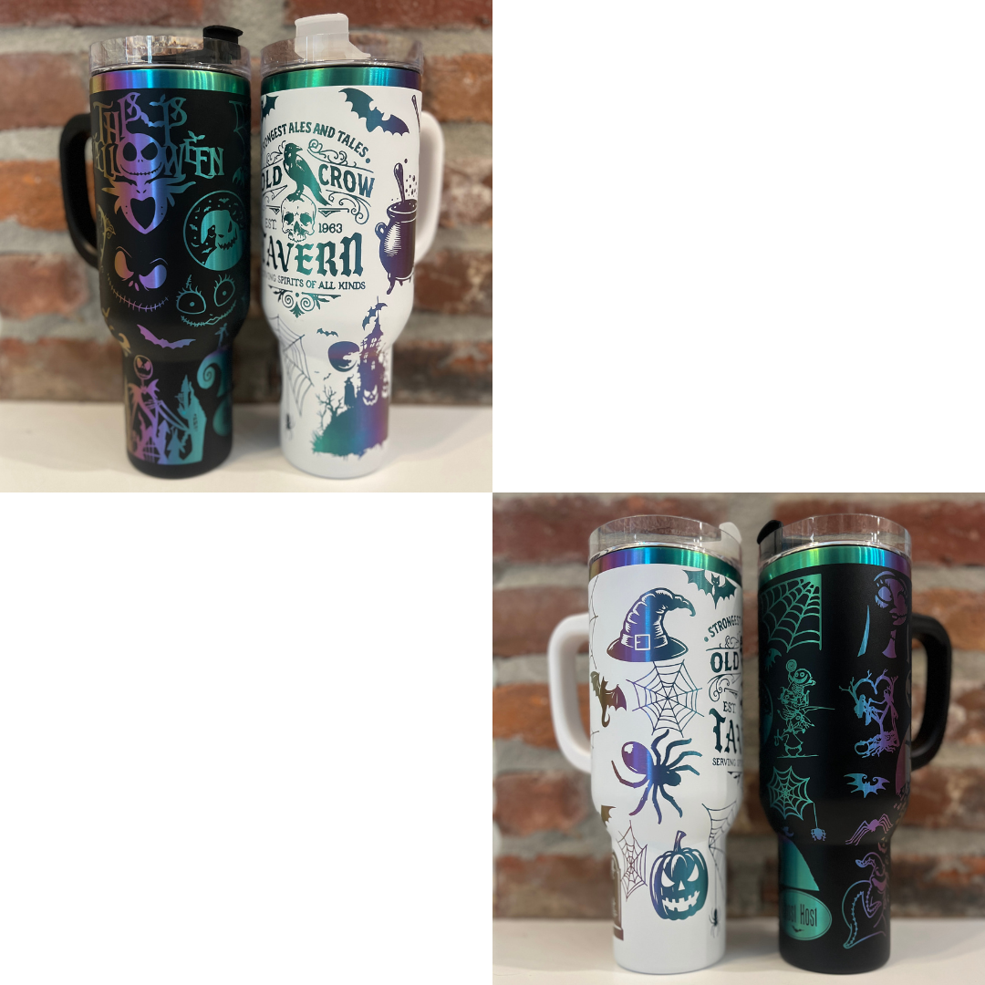 40oz Halloween Rainbow Engraved Tumblers