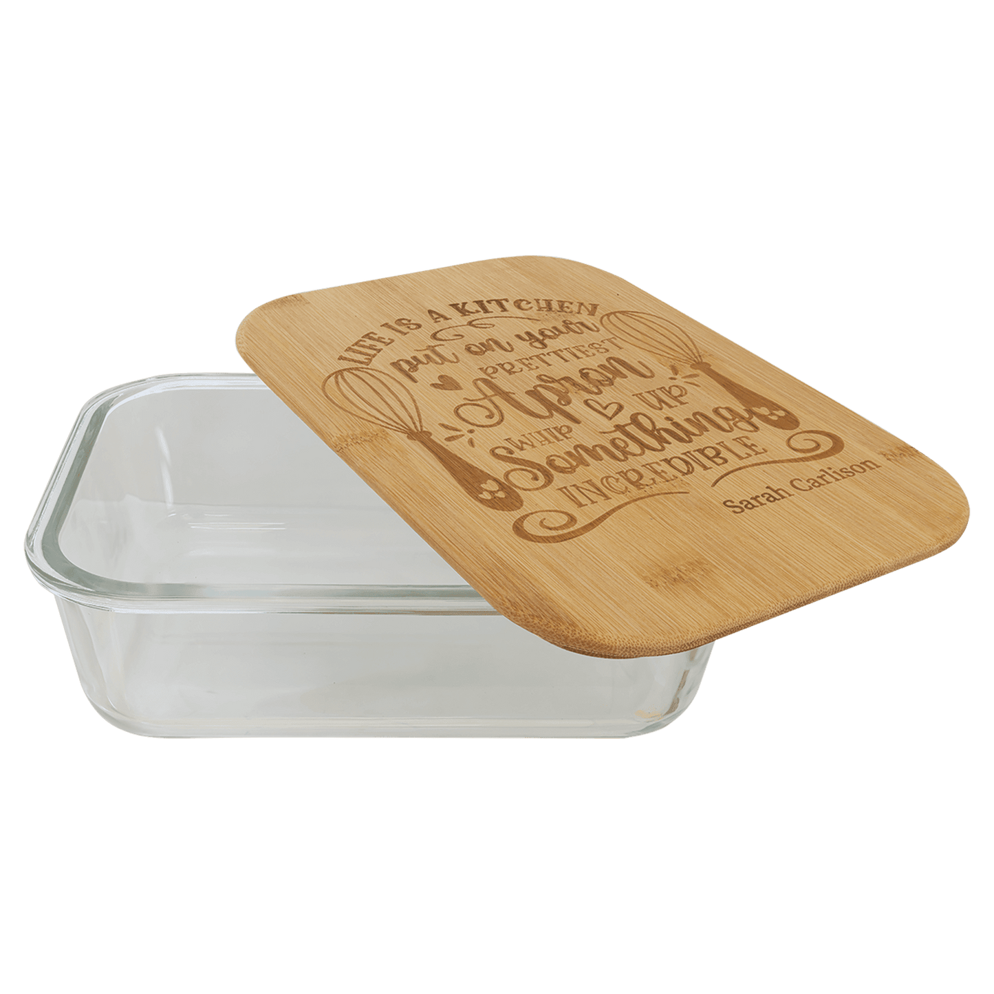Rectangle Glass Container with Bamboo Lid