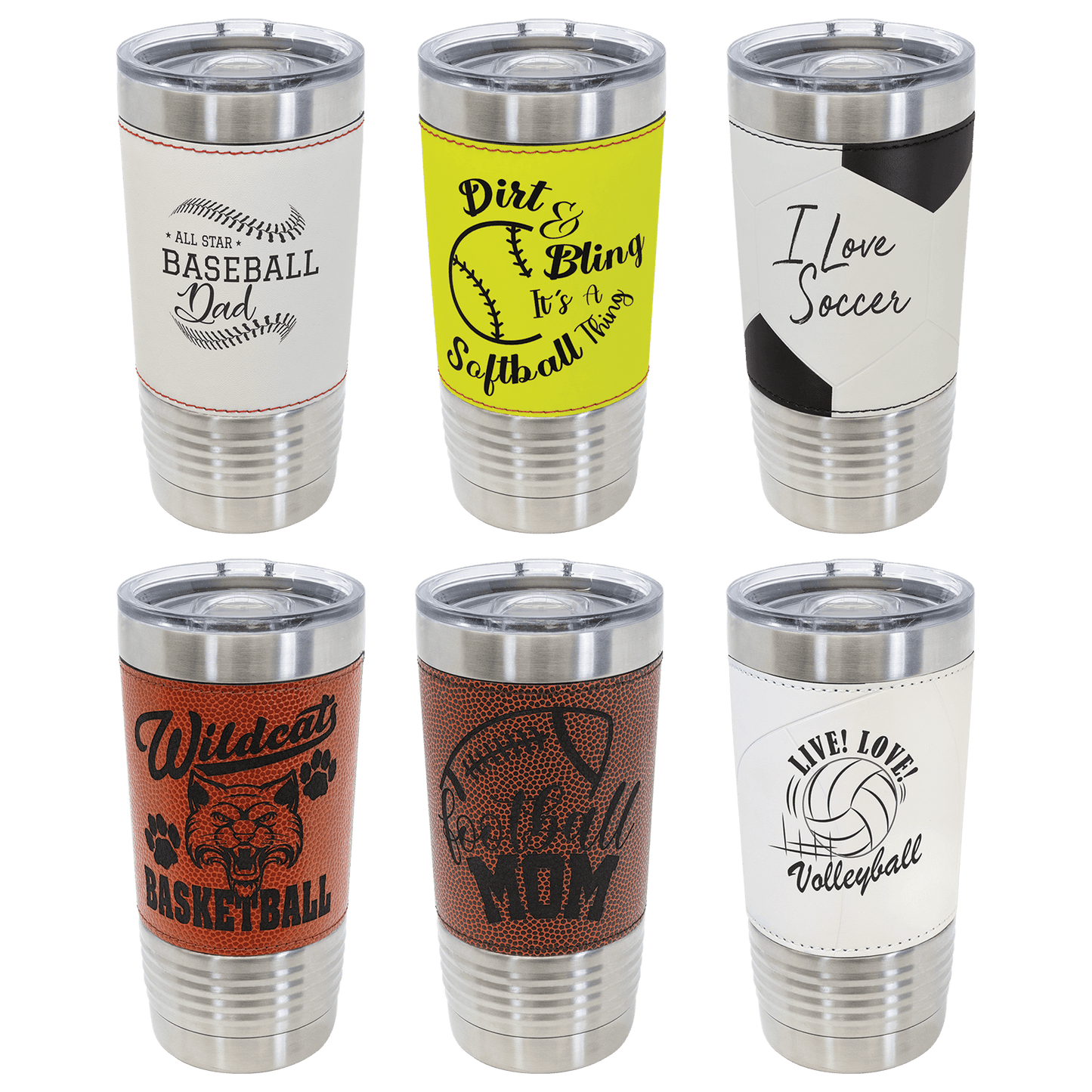 20oz Leatherette Sports Tumblers