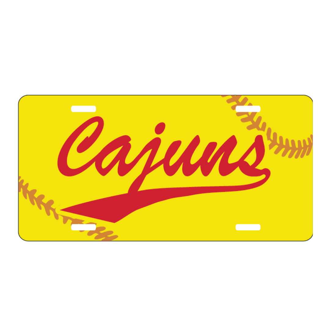 Vintage Softball Cajuns License Plate