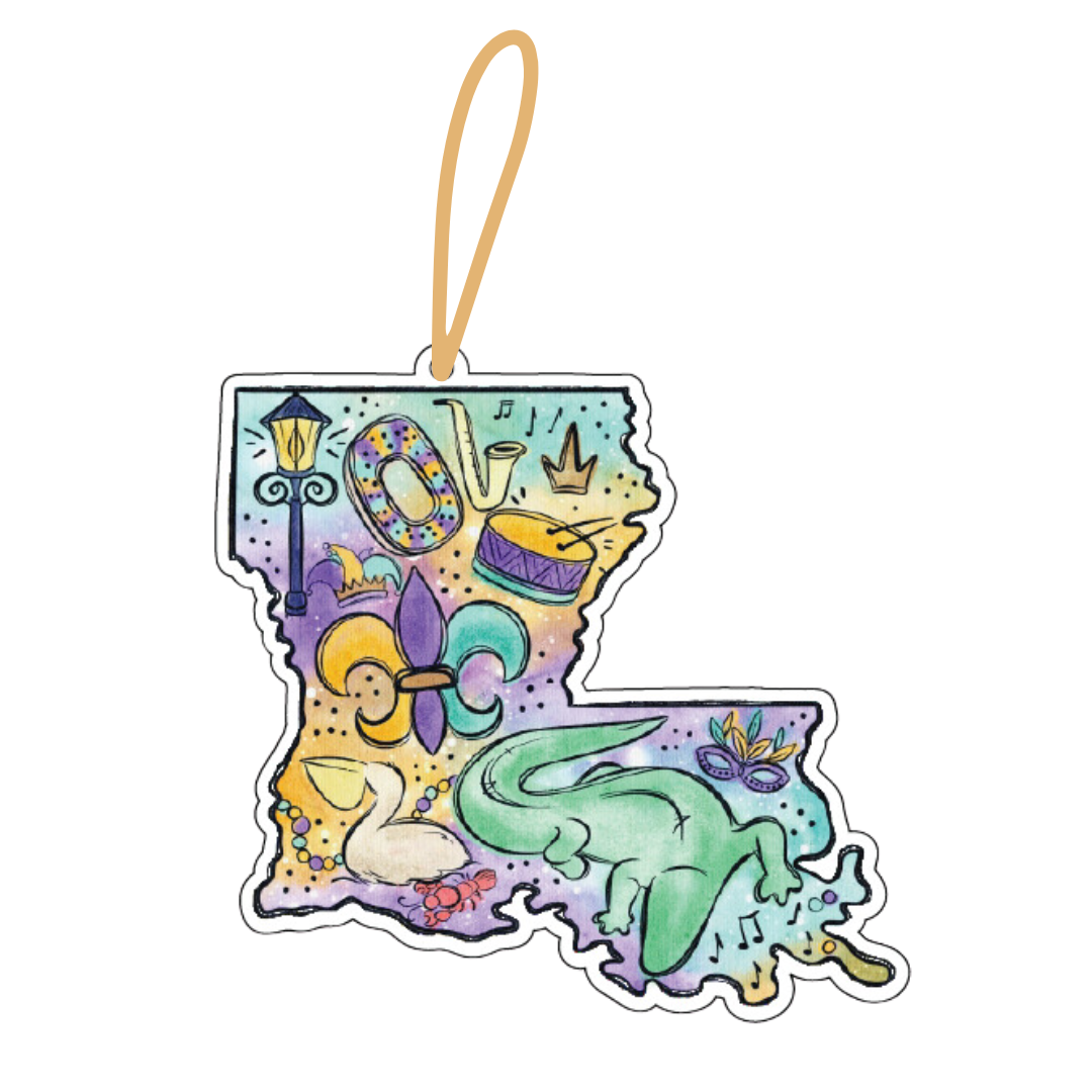 Louisiana Mardi Gras Acrylic Ornament