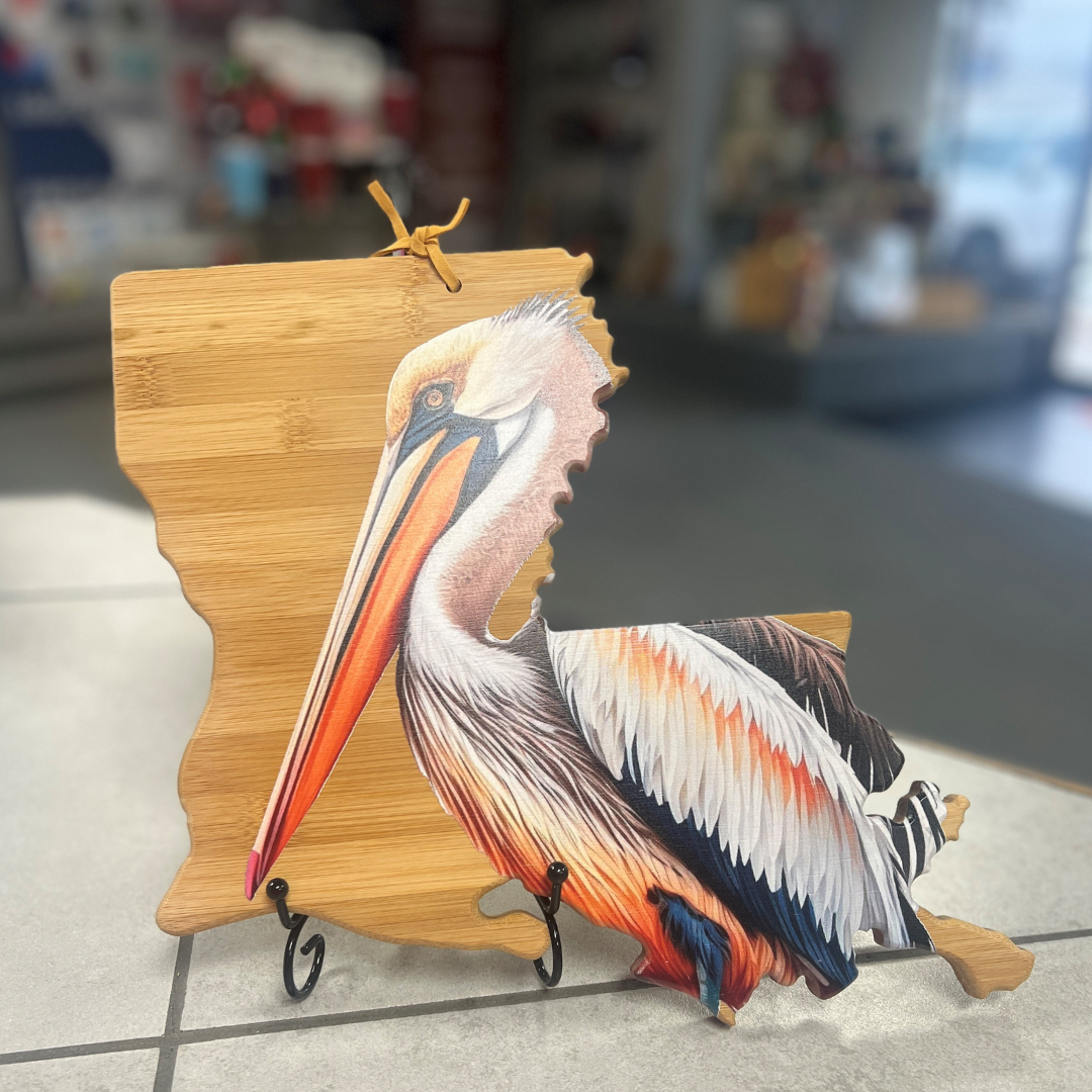 Louisiana Bamboo Cutting Board with Pelican