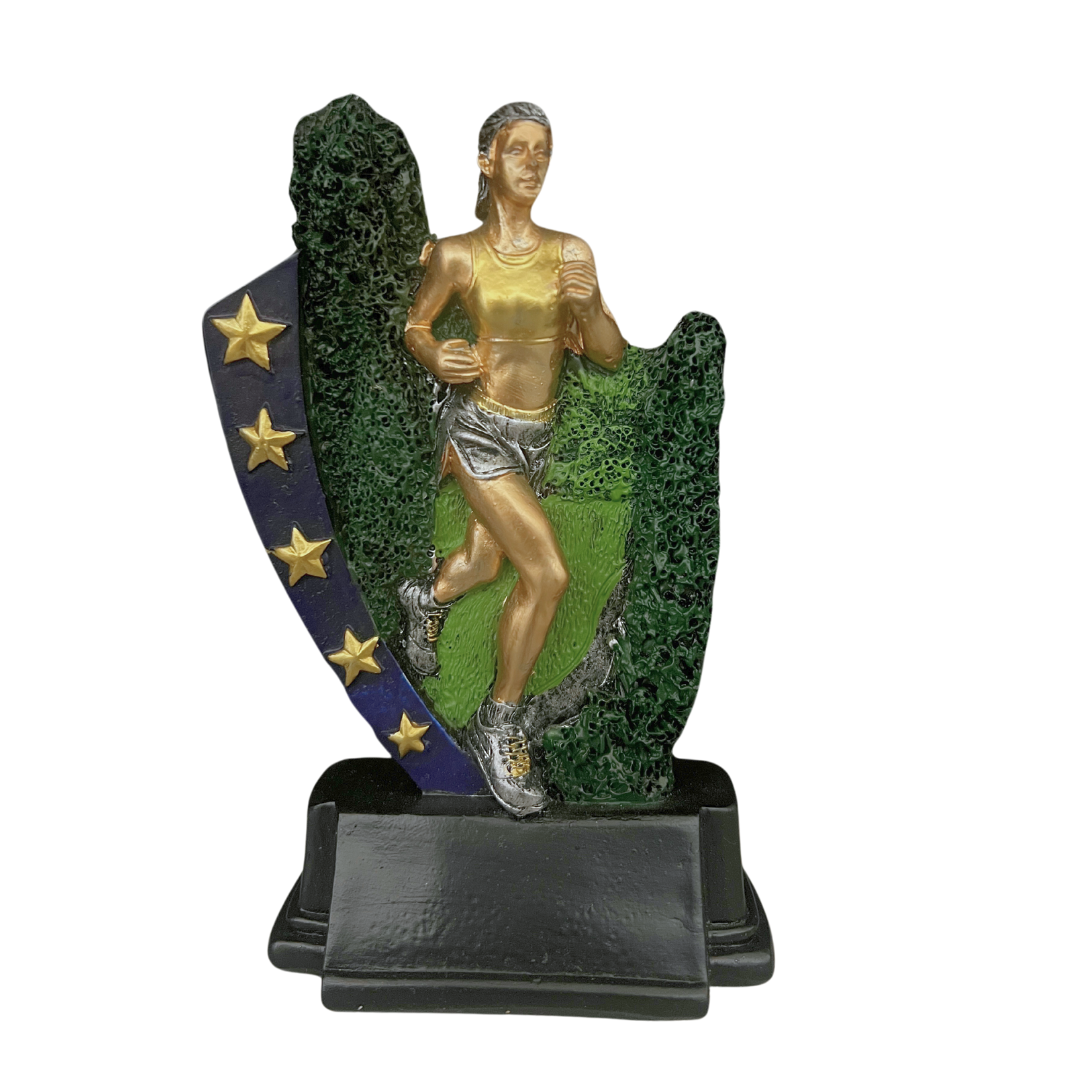 Blue and Gold Star Female Track Resin