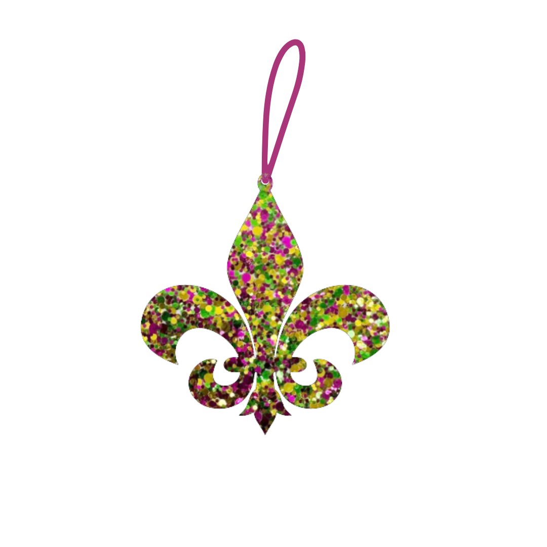 Fleur De Lis Glitter Acrylic Ornament