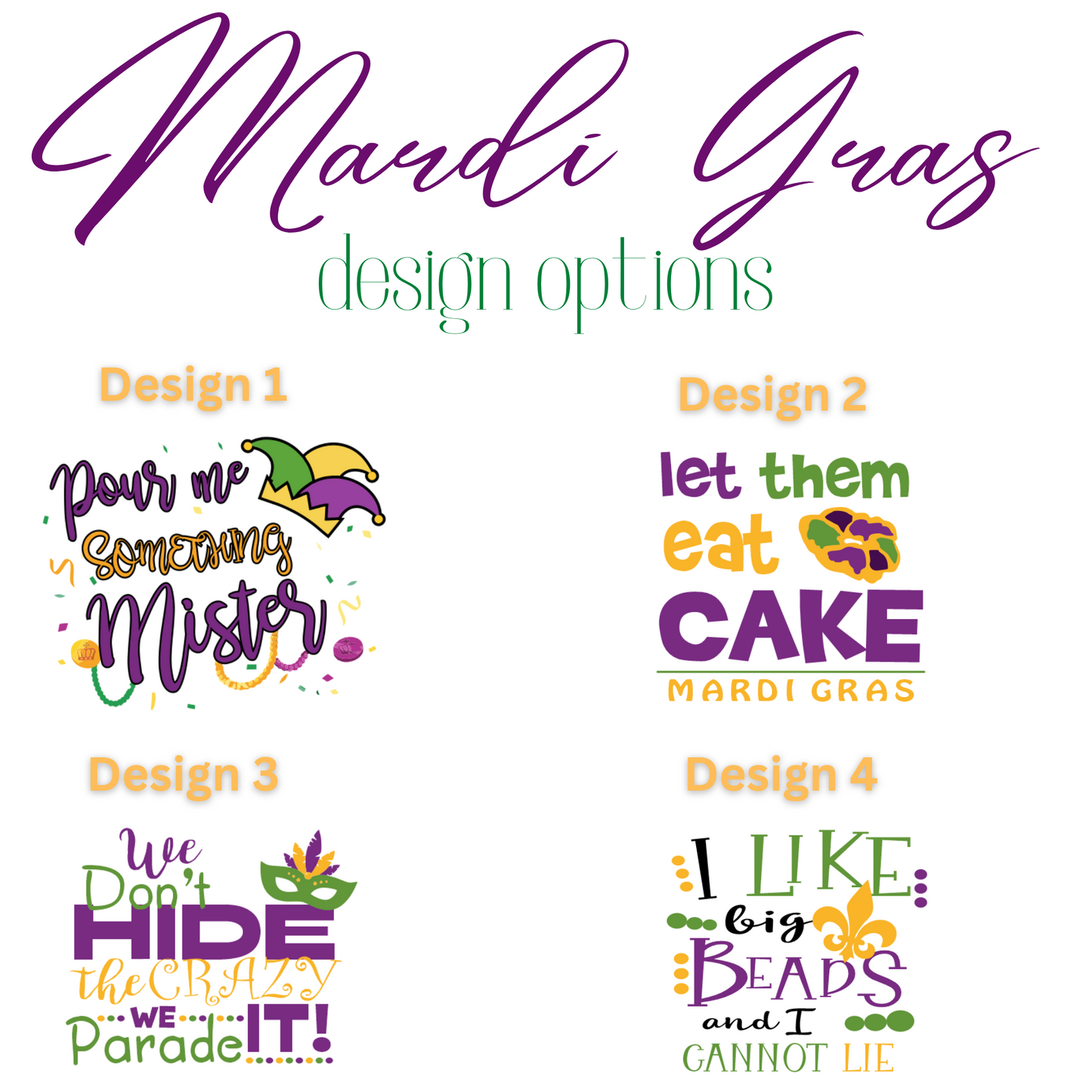 Mardi Gras Tumblers