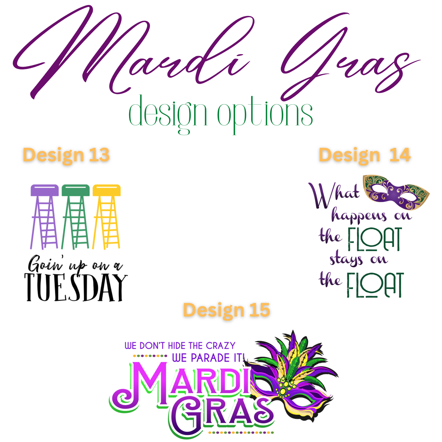 Mardi Gras Tumblers