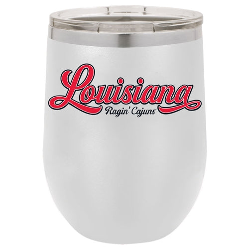 UL Wine Tumbler w- Script Louisiana