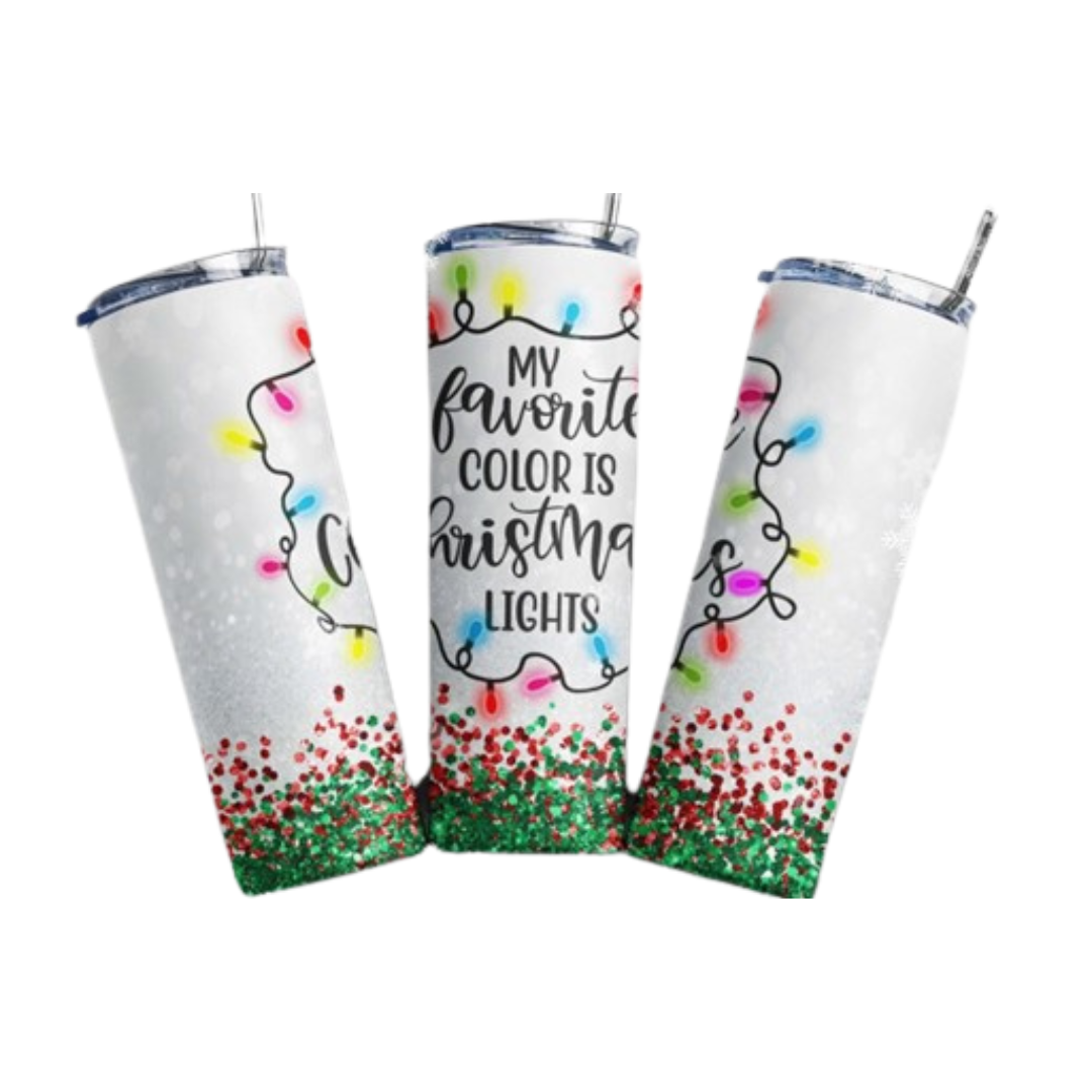 Christmas Lights Skinny Tumbler