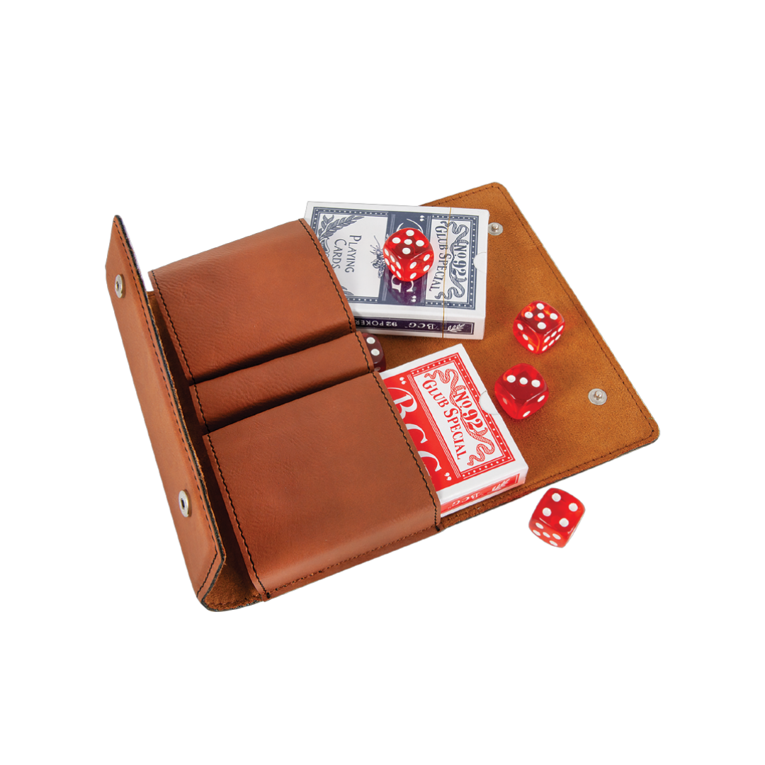 Leatherette Card and Dice Set