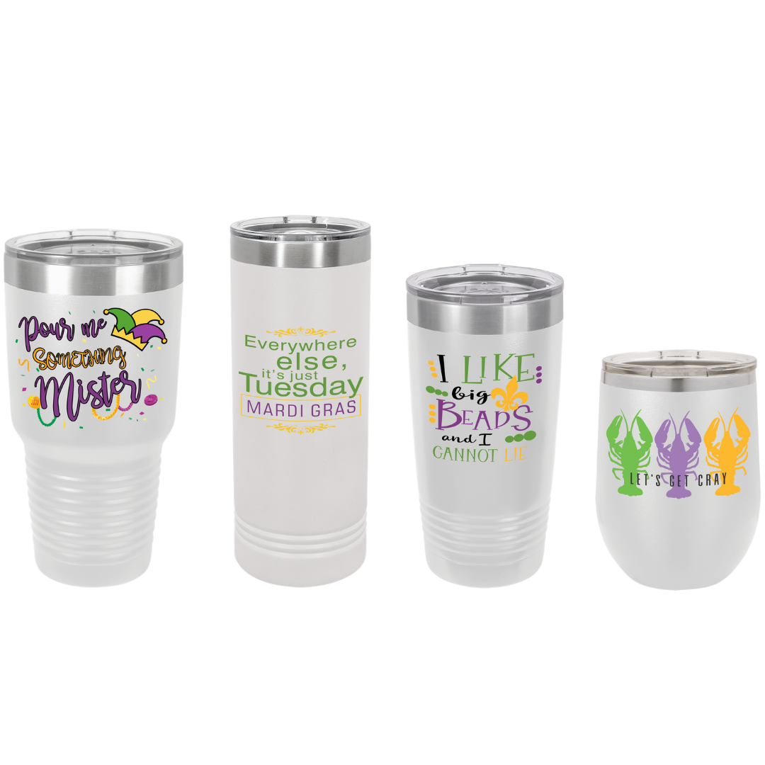 Mardi Gras Tumblers