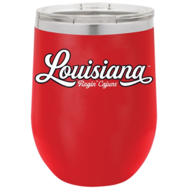 UL Wine Tumbler w- Script Louisiana